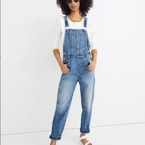 Madewell Straight-Leg Overalls in Hickory Wash